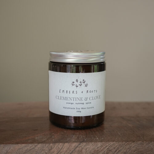 clementine & clove soy candle