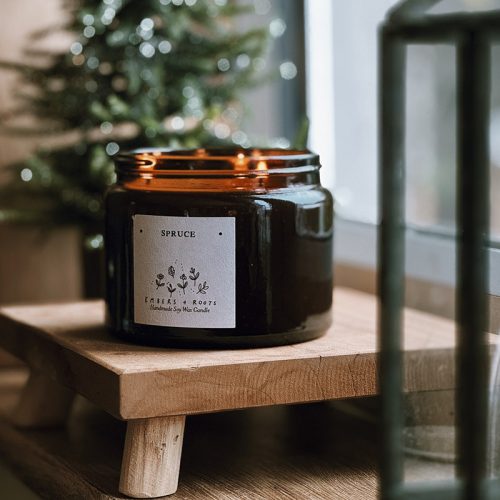 large spruce candle