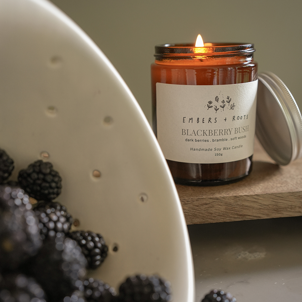 blackberry bush soy wax candle